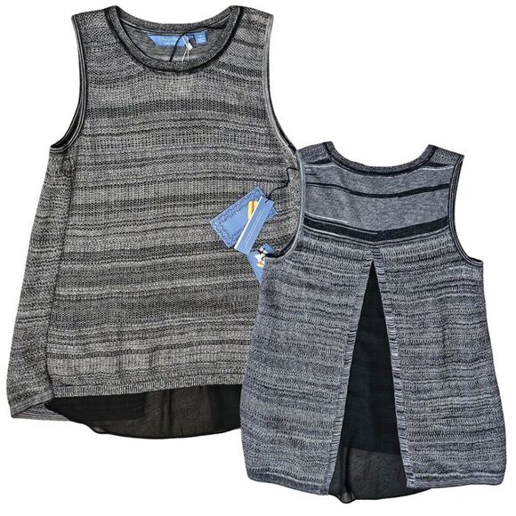 SIMPLY VERA Sleeveless Tunic Grey Black Space Edgy Apocalypse Urban Streetwear M - Picture 1 of 7